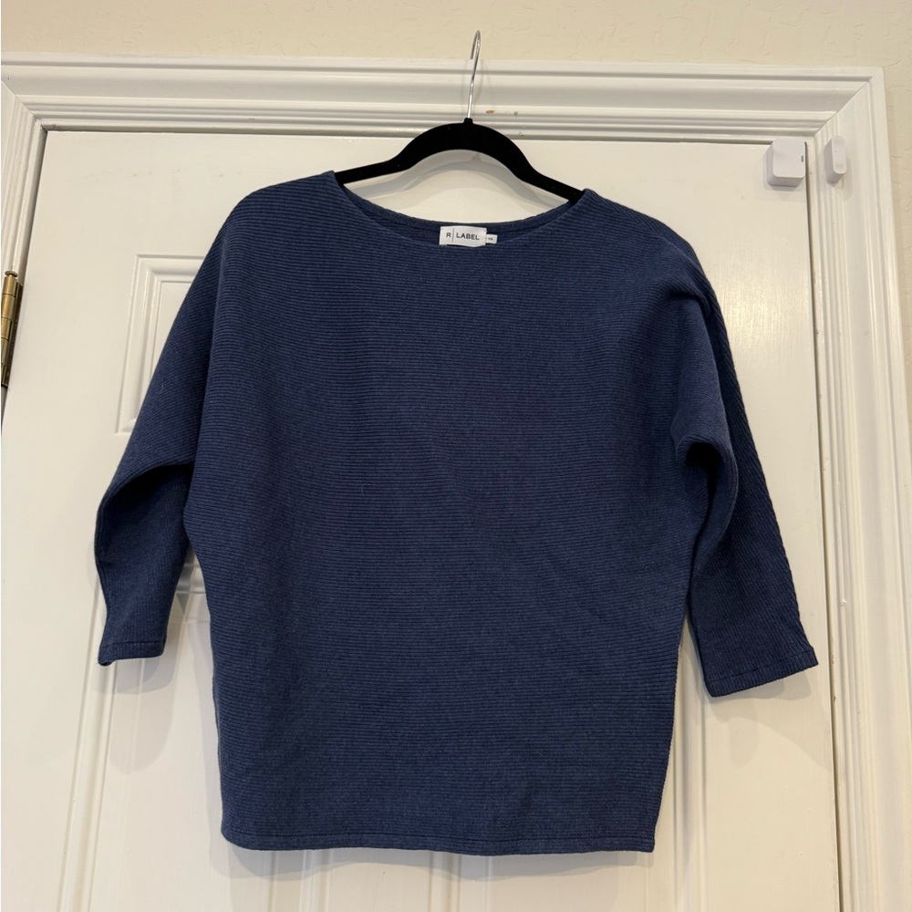 R Label The Reset Ribbed 3/4 Sleeve Pullover